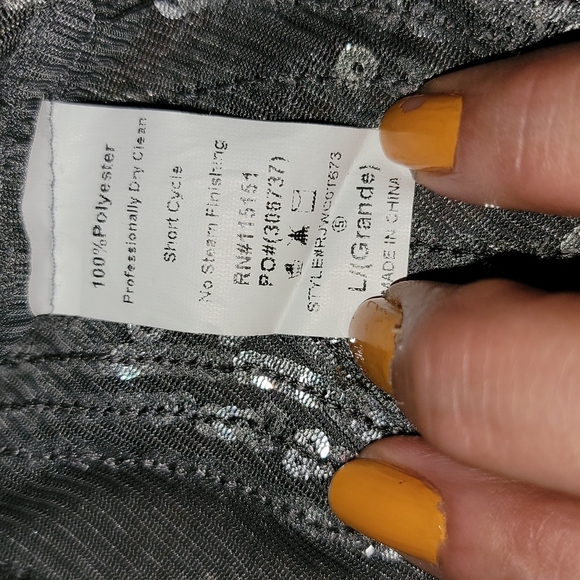 Oversized Sheer Sequin Hi Lo Racerback Flowy Evening Cocktail Tunic Top Size Lrg - Picture 8 of 12